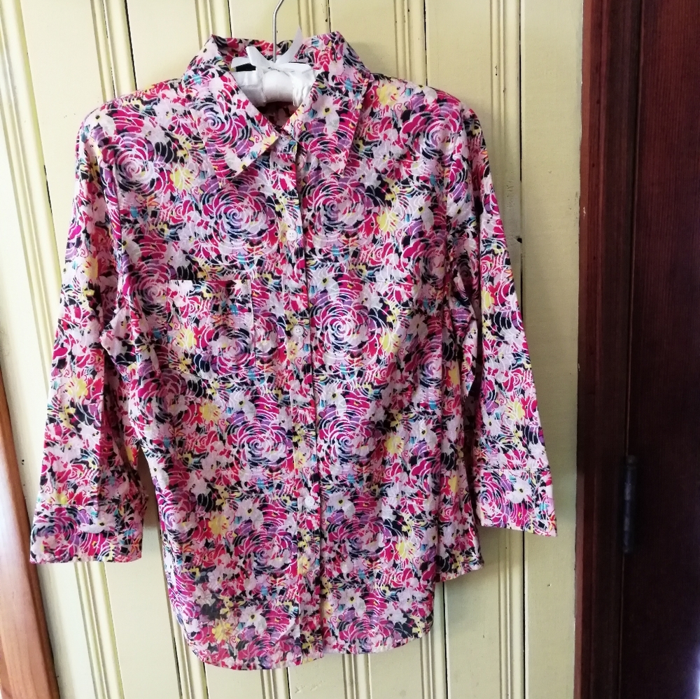 Express Design Studio Cotton Button-Down Shirt, M